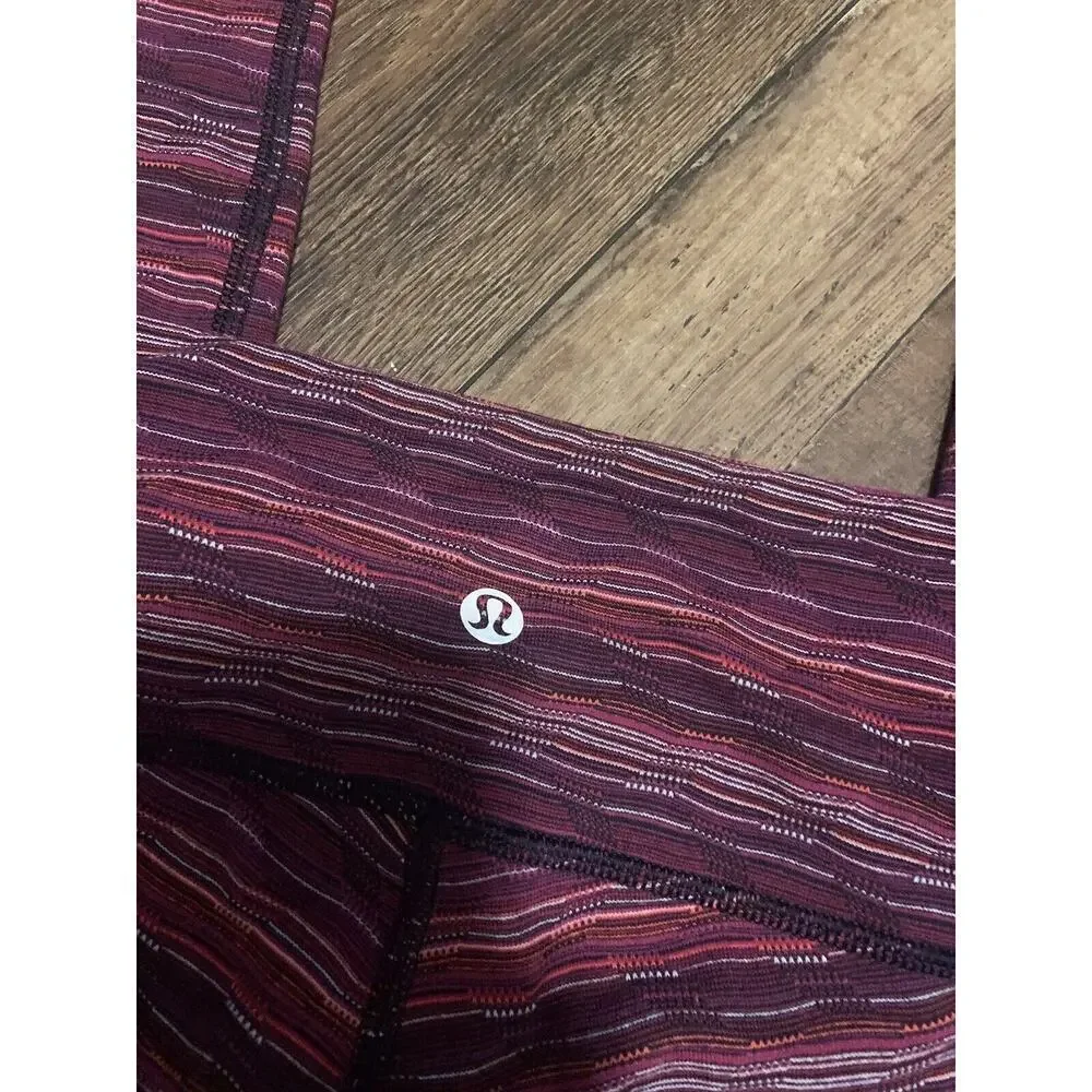Lululemon Wunder Under Pant III Space Dye Twist Regal Plum Alarming Size 6